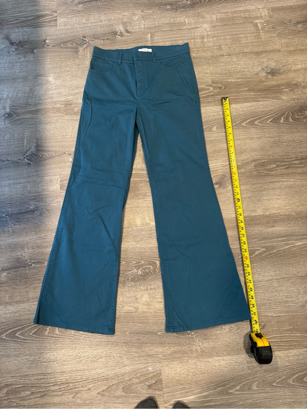 Ann Taylor Teal Flare Wide-Leg Jeans